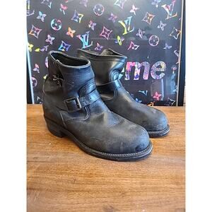 Vintage CHIPPEWA Steel-Toe Engineer Boots with Vibram Soles, Size 8D